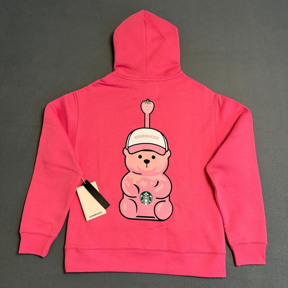 Starbucks Bearista Women's Pink Pullover Hoodie Limited Edition RARE [Size XL]